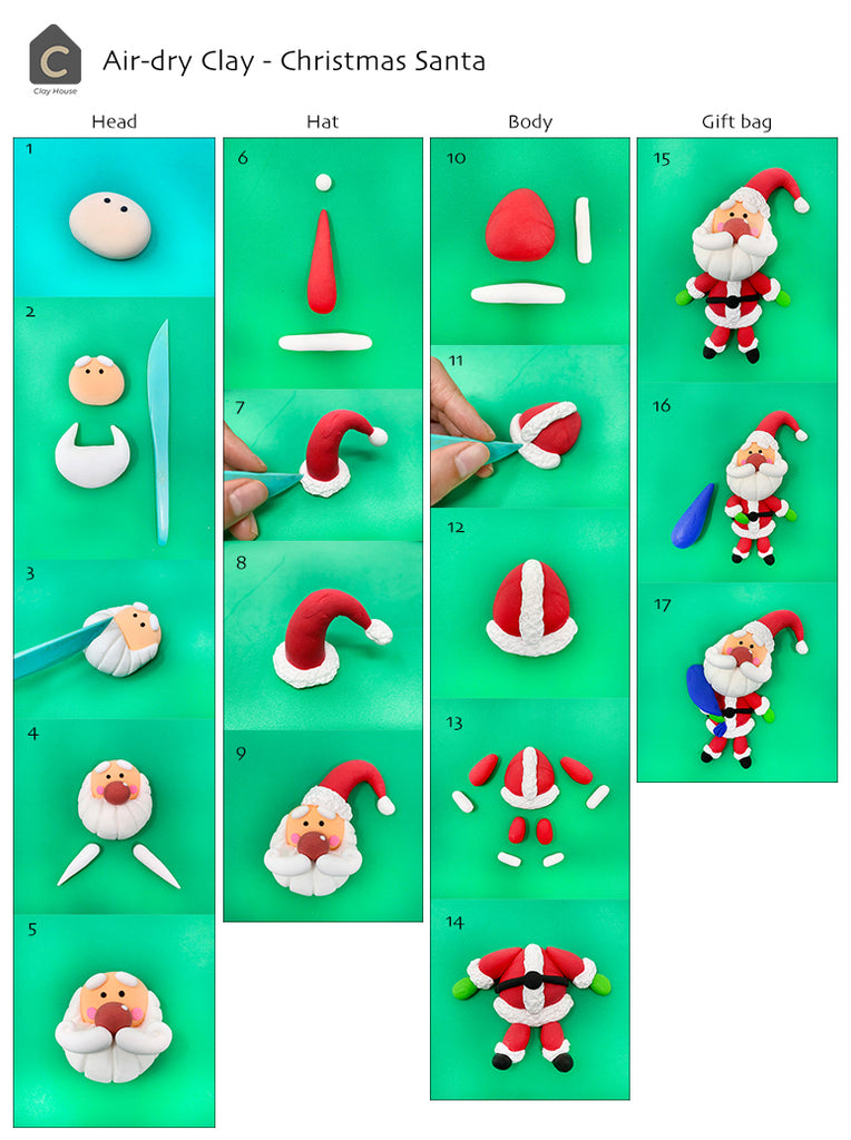 Christmas Essentials with Air Dry Clay: Santa Claus