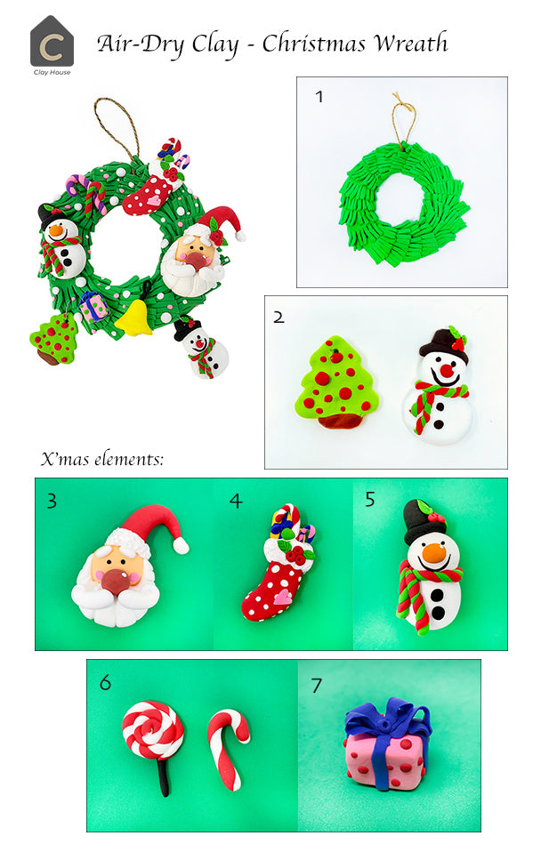 Christmas Projects with Air Dry Clay: Christmas Wreath