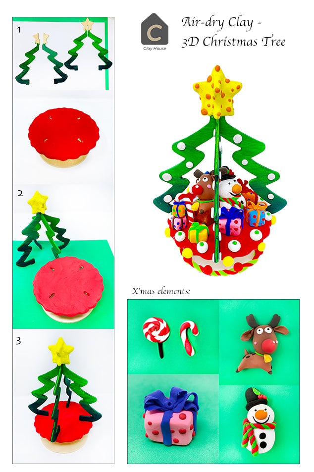 Christmas Projects with Air Dry Clay: Christmas Tree with Star Topper
