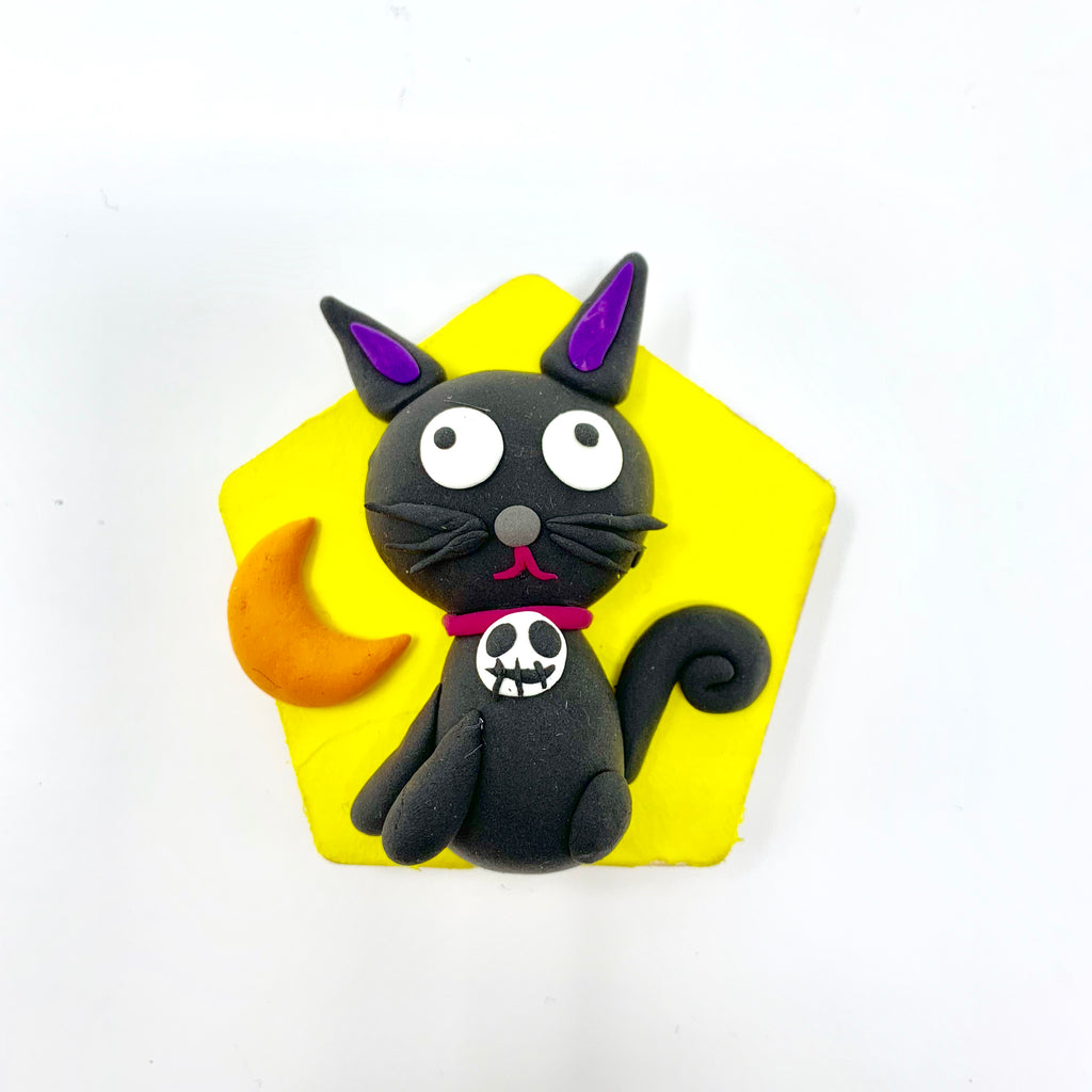 Make a Witch's Black Cat with Air Dry Clay