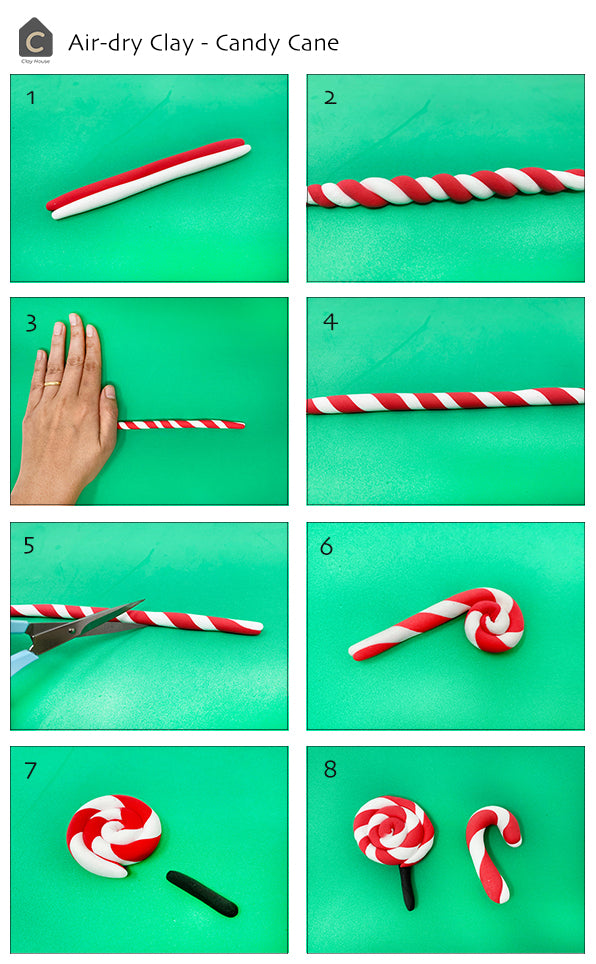 Christmas Essentials with Air Dry Clay: Candy Cane