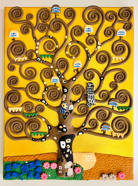 [July 28 - August 1] 『Classical Artwork with Air-Dry Clay on Canvas -『 Gustav Klimt: Tree of Life』