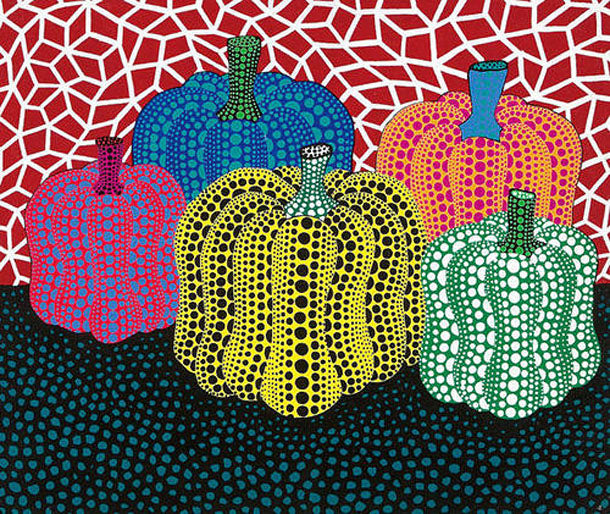 K.Kayama 1990 オリジナルアートワーク Yayoi Kusama Pumpkin (multicoloured) (Signed Print) 1990