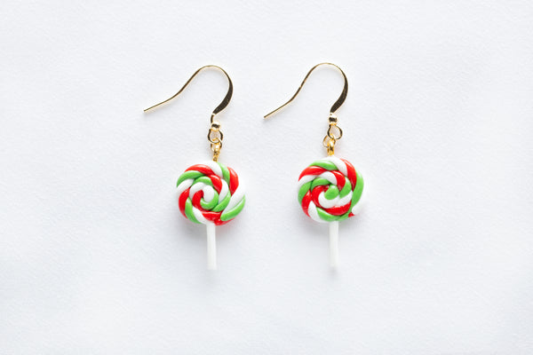 Christmas Lollipop Hook Earrings