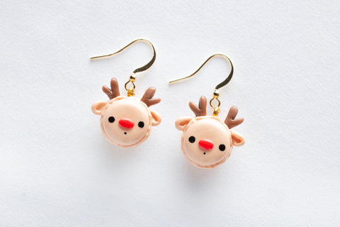 Rudolf the Reindeer Macaroon Hook Earrings