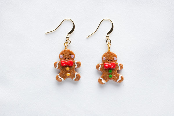 Gingerbread Man Hook Earrings