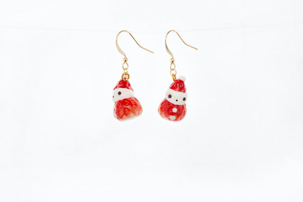 Strawberry Snowman Hook Earrings