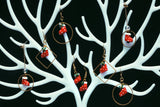Christmas Stocking Diamond Hoop Hook Earrings