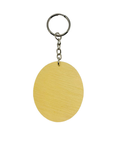 Oval Shaped Wood Keychain Pack of 10