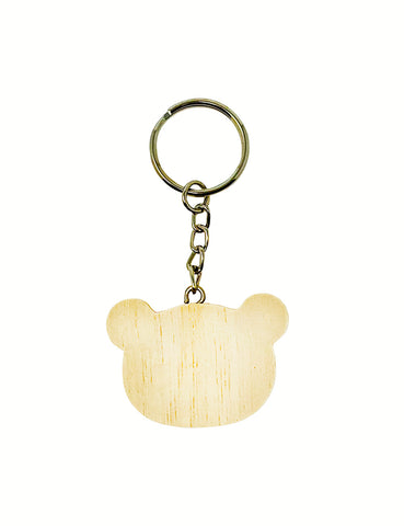 Bear Shaped Wood Keychain Pack of 10