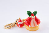 Christmas Strawberry Shortcake with Mistletoe Keychain